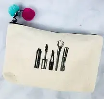 ⭐️NEW⭐️  MAKEUP 💄 THEME COSMETIC BAG WITH POM POMS