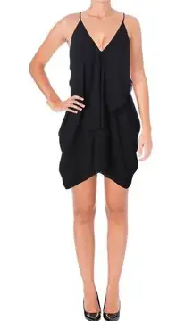 THE IMPECCABLE PIG GOTH HALTER TANK STYLE HIGH LOW BLACK DRESS S