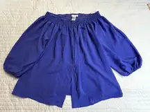 Arielle blue textured off shoulder top