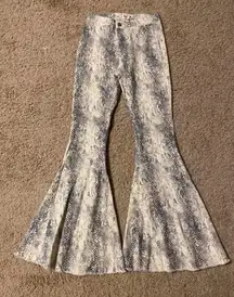 Snakeskin Flares NWOT