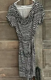 Loft Ann Taylor Dress Womens Small Black‎ Beige Summer Casual Preppy Ladies