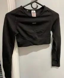 Cross Back Long Sleeve Crop Top