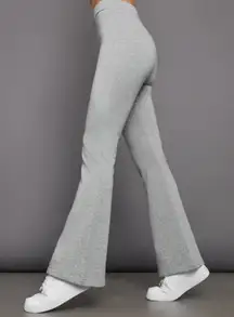 NWT Carbon38 High Rise Flare Cotton Legging Sweatpants in Heather Grey Sz M $148