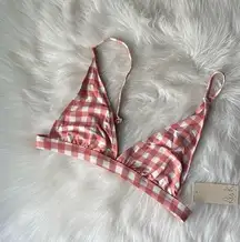 Barbiecore Bikini Top Plaid Pink Size Medium NWT