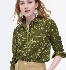 J.Crew  womens preppy button up shirt in camo flower size medium cotton shirt