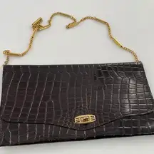 Vintage RINTR leather croc embossed leather envelope shoulder bag.