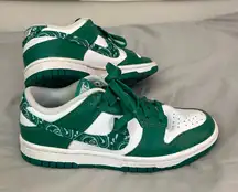 Nike Women’s Dunk Low Sneakers in ‘Green Paisley' and Size 5.5