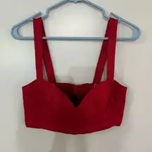 Reformation Linen Red Crop Top Bralette in Size 6