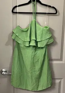 Mini Green Halter Dress