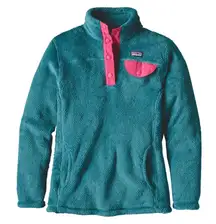 Girls Patagonia Turquoise & Pink Re Tool Pullover