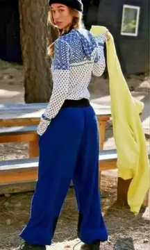 Free people movement cuddle up prep school blue Cozycore jogger pants NEW