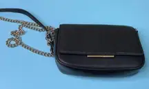 H&M Black Small Crossbody Snap Closure W/23” Drop Chain Strap 7-1/2”x4-1/2”x2”
