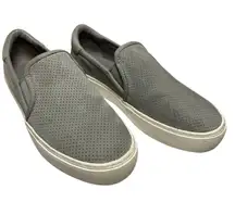UGG Gray Suede Perforated Leather Slip On Platform Sneakers Shoes‎ Size 8