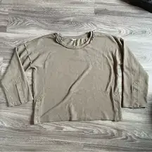 POL Women's Long Sleeve Waffle Tee - Taupe