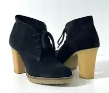 J Crew MacAlister Heeled Booties Black Suede Size 9