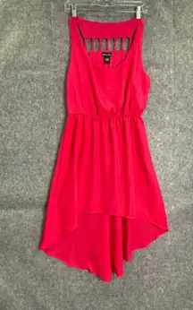 Wet Seal Hot Pink High Low Dress Cut Out Back‎ Sleeveless Size L Y2K Revival