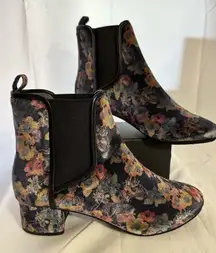 Yosi Samra Floral Penelope Chelsea Style Ankle Boots Size 9 US / 8.5 UK  EU 39