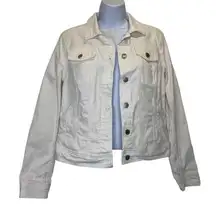 Universal Thread Women's White Denim Jean Jacket Button up Size Small