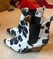 Cow Print Booties 