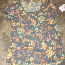 Blue stain glass rose Lularoe s classic tee