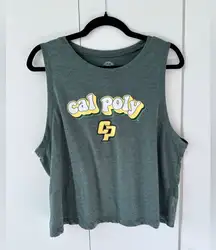 Rivalry Threads Cal Poly Slo Oversized Bubble Logo Tank - Heathered Forest - XL