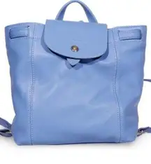 NIB Longchamp Blue Mist Le Pliage Leather Backpack Blue