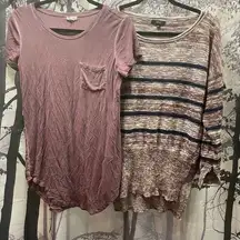 Woman sweater and shirt bundle Sz M purple maroon color great for fall