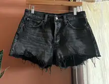 Denim Forum Aritzia‎ The Ex Boyfriend Short Distressed Black 100% Cotton Size 26