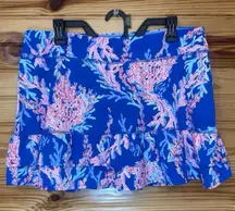 Lilly Pulitzer Luxletic Fern Skort Borealis Blue Swim On Over large EUC