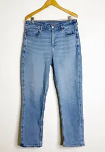 American Eagle Outfitters Mom Jeans Stretch Blue Denim Size  12 Regular