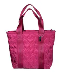 Victorias Secret QUILTED Red HEART Puffer TOTE Zip Shoulder Bag NEW $59.95