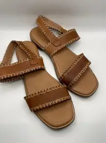 Joie Women's Brown Leather Two Strap Ankle‎ Sandals Size 8