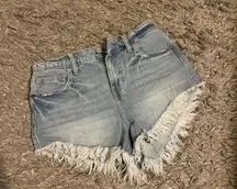 Denim Frayed Cutoff Shorts