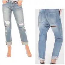 One Teaspoon  Blue Buoy Distressed Awesome Baggies Jeans