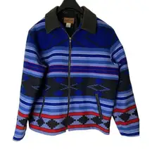 Vintage Pendleton Aztec Native American Wool Western blue Women's large RARE