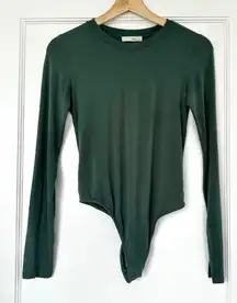 Aritzia Wilfred Free‎ Bodysuit Long Sleeve Top Casual Green Size S layer scoop