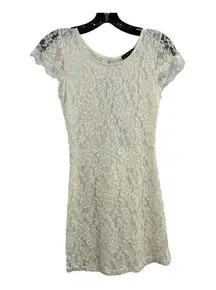 The Vintage Shop White Lace Keyhole Back Dress Size Medium