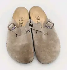 Birkenstock Womens Betula Boston Clog Size 42 L11 M9 Tan Suede Slip On Shoe Mule