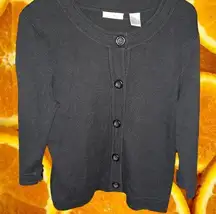 Preswick & Moore Black Button Up Cardigan Size‎ Medium