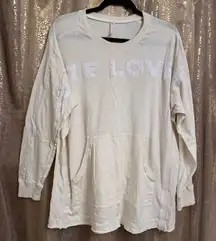 Free People Movement Radiate Love Boho Ivory Long Sleeve Thinner Large Top