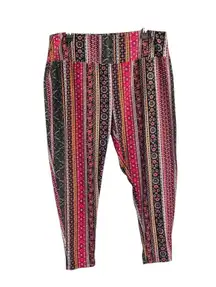 Multicolor & Print Leggings Pants Women 2X