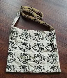 Freda Salvador Rose Silhouette Linen Crossbody Bag Size 17x14