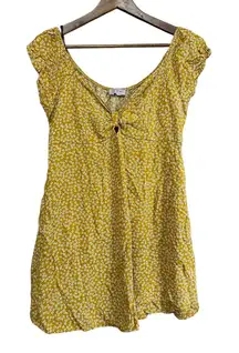 Dream of Me Yellow Floral Mini Dress Womens XL‎ Short Sleeve Casual Summer