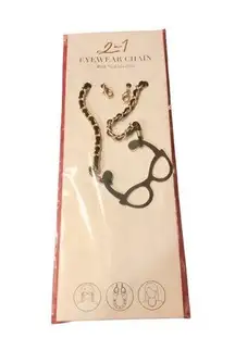 NWT 2-in-1 Eyewear and Necklace Chain Gold and Black