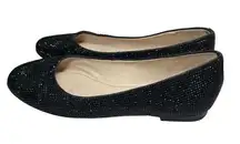 Antonio Melani black flats sparkly 7.5 neutral casual office work party beaded