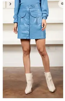 FRNCH DARY CROC EMBOSSED FAUX LEATHER SKIRT Size L