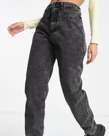 ASOS Missguided Riot Seam Detail Jeans in Washed Black