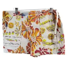 Martas Boat Waipouli Kauai Shorts Womens OS Orange Red Floral Coconut Girl Beach
