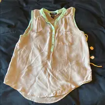 art class Cream and Mint Sleeveless Top