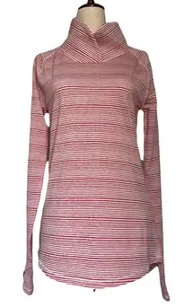 Under Armour Funnel Neck Womens Top Size XS Athleisure Stripe Pullover Cold Gear